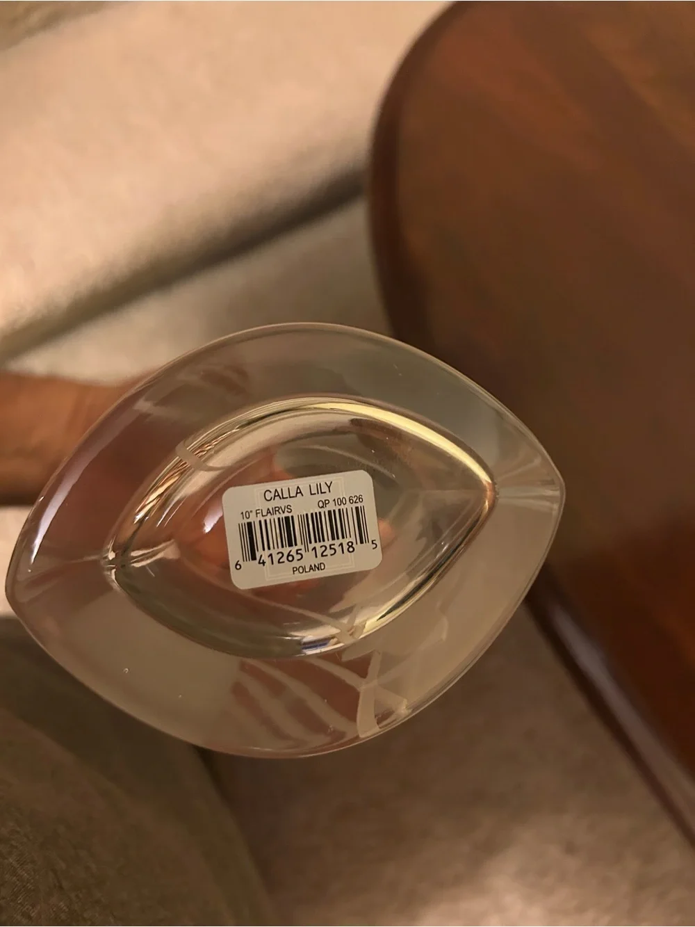 Mikasa Clear Glass Vase with Frosted Leaf Motif
